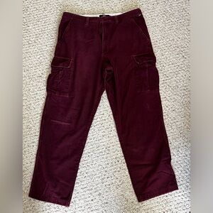 Burgundy Vans loose fit corduroy pants